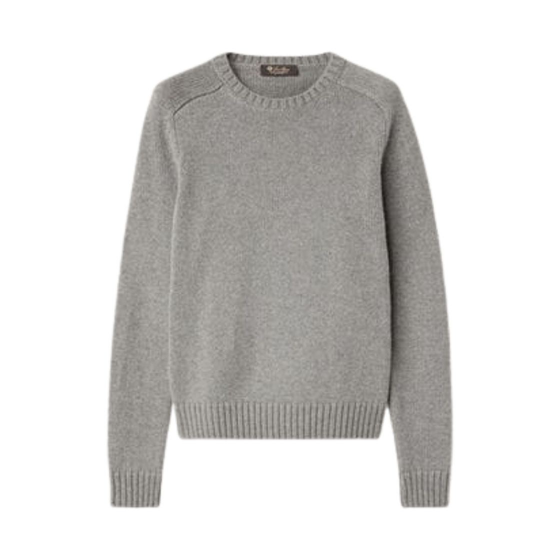 FAM9054-MF99 (W) Loro Piana Baby Cashmere Parksville Crewneck Knit Flannel Melange