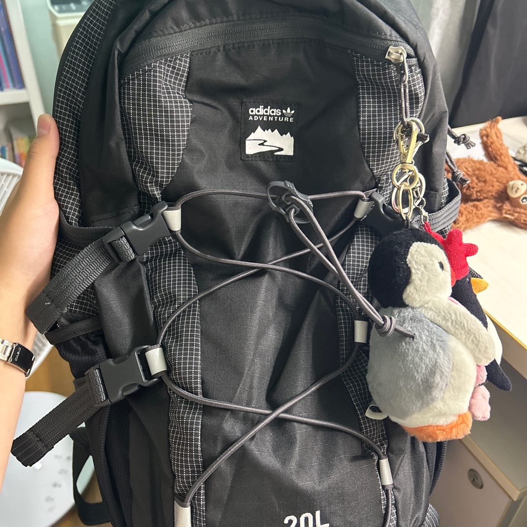 Adidas Adventure Backpack L Black 착용 스타일