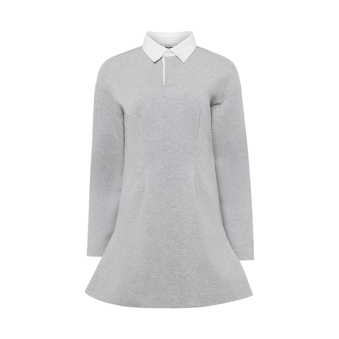 (W) JW 앤더슨 롱슬리브 폴로 드레스 미드 그레이 멜란지((W) JW Anderson Long Sleeve Polo Dress Mid Grey Melange)