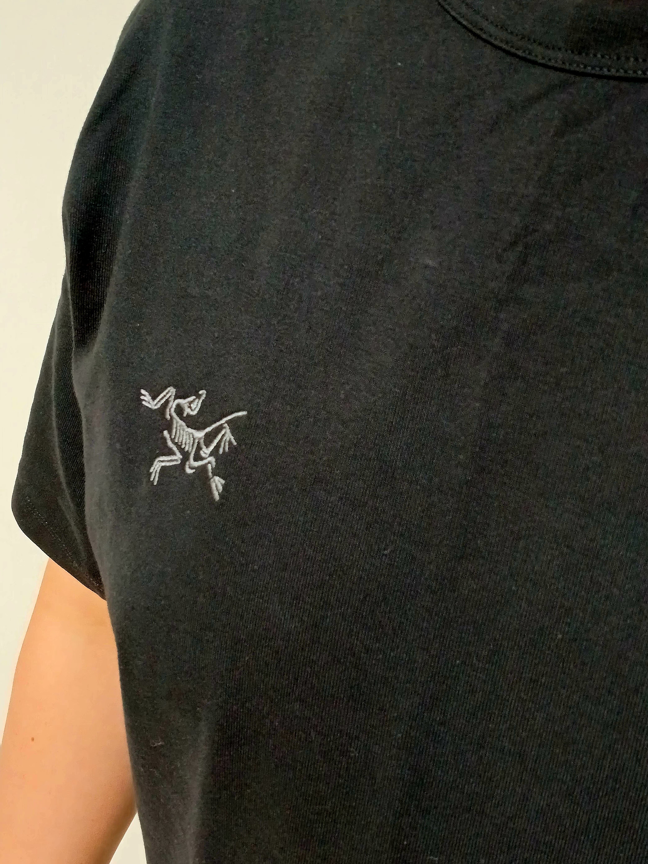 Arc'teryx Captive Arc'word SS T-Shirt Black, Arc'teryx Calvus Cap Black 착용 스타일 - 5