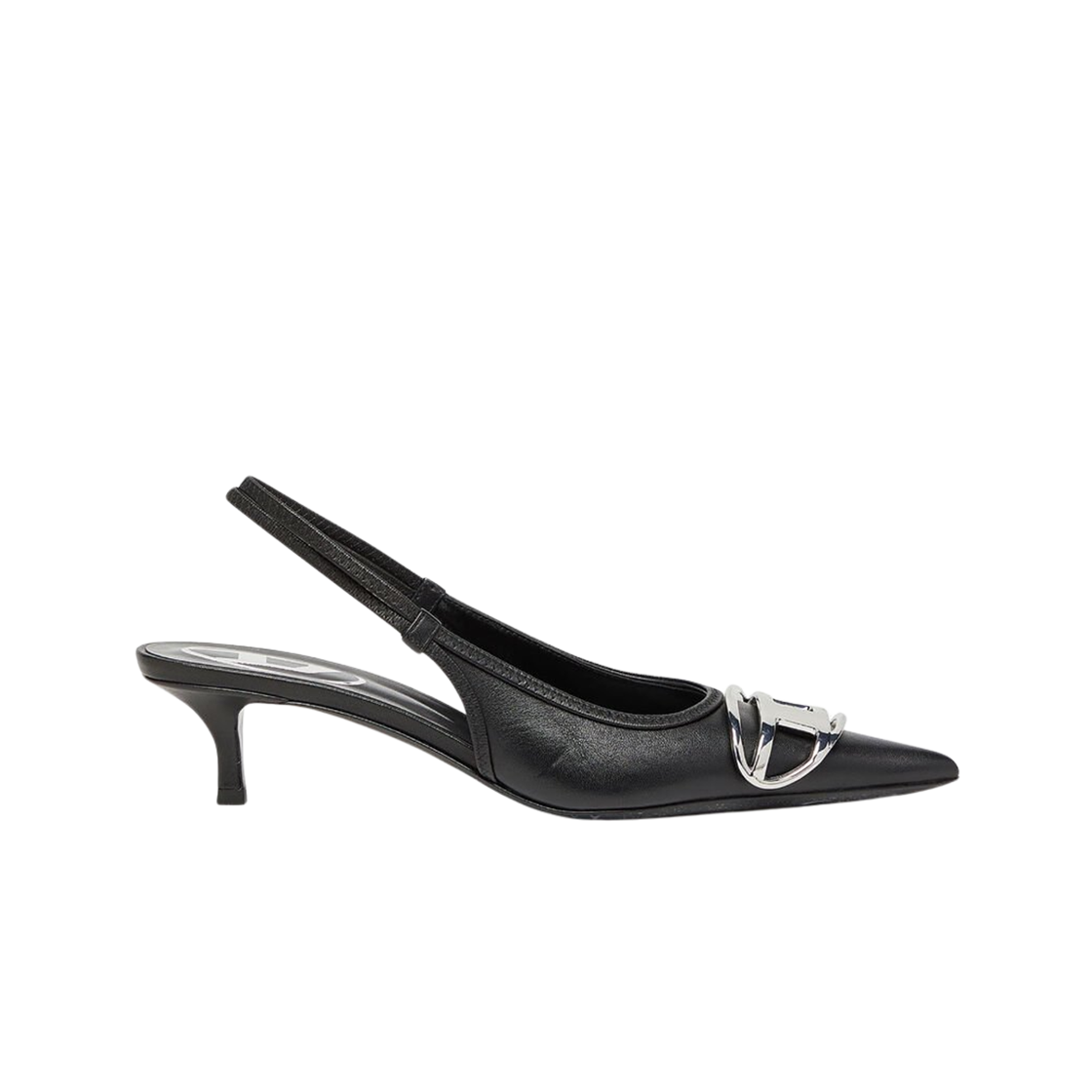 (W) 디젤 D-비너스 SB 40 나파 레더 슬링백 펌프스 블랙((W) Diesel D-Venus SB 40 Slingback Pumps in Nappa Leather Black)