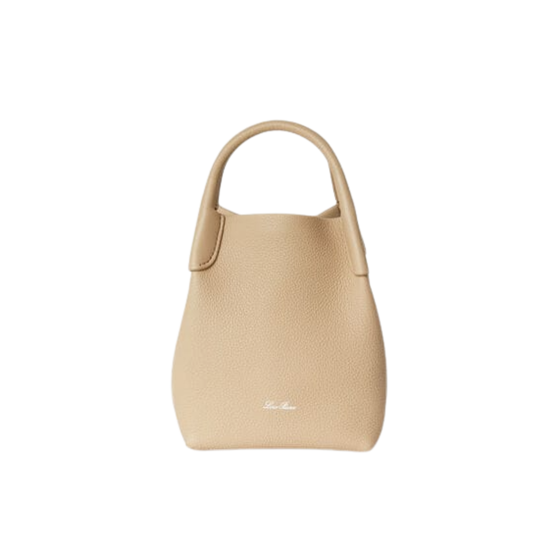 FAN4647-D0Q6 Loro Piana Grained Calfskin Bale Micro Bag Light Mastic Antique Silver