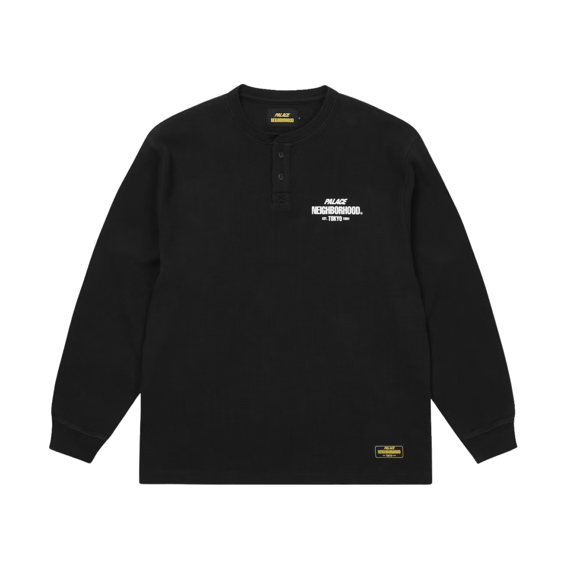 トップス PALACE NEIGHBORHOOD WAFFLE JERSEY M 팔라스 x 네이버후드 와플 저지 블랙 - 25FW | Palace | KREAM