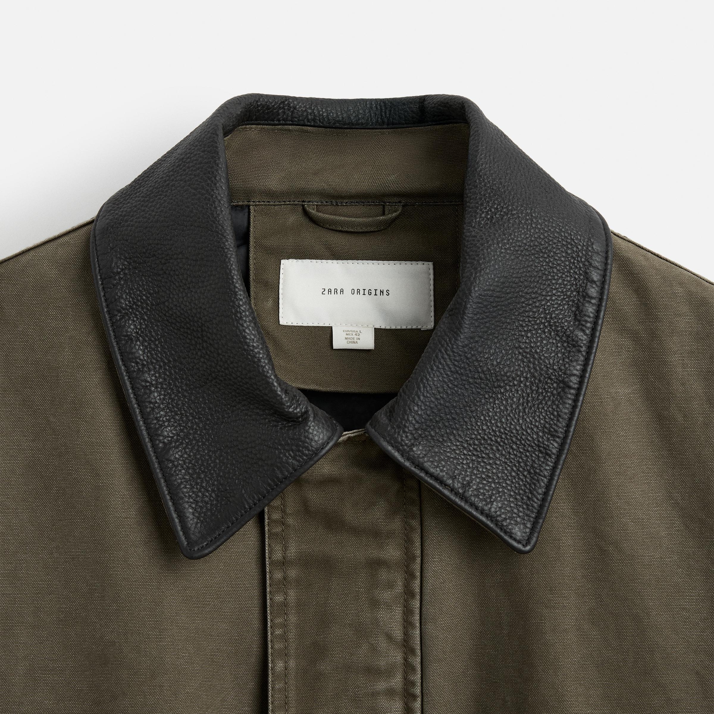 Zara Combined Washed Jacket Earth 착용 스타일