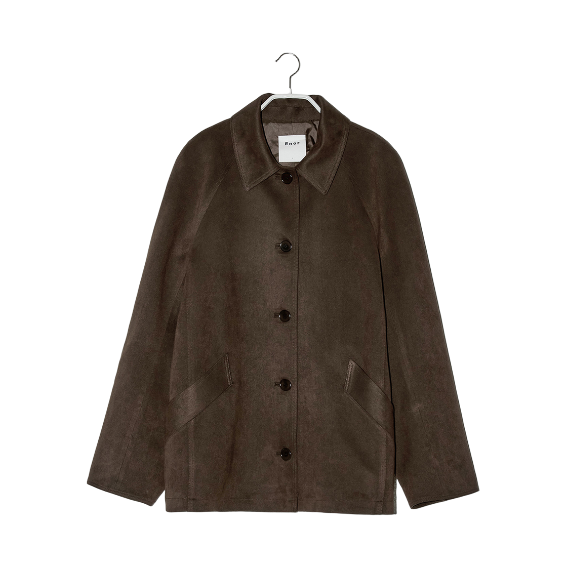 엔오르 우먼 스웨이드 싱글 하프 코트 브라운(Enor Women Suede Single Half Coat Brown)