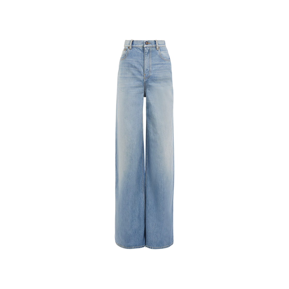 (W) 끌로에 하이라이즈 와이드 레그 데님 진 아이스 블루((W) Chloe High-Rise Wide Leg Jeans in Denim Iced Blue)