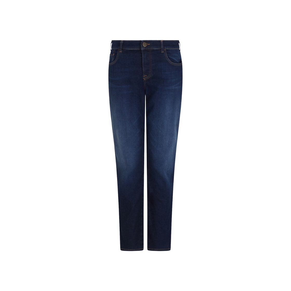 (W) 엠포리오 아르마니 J36 미드 라이즈 스트레이트 레그 스트레치 데님 진 블루((W) Emporio Armani J36 Mid Rise Straight Leg Stretch Denim Jeans Blue) - 1