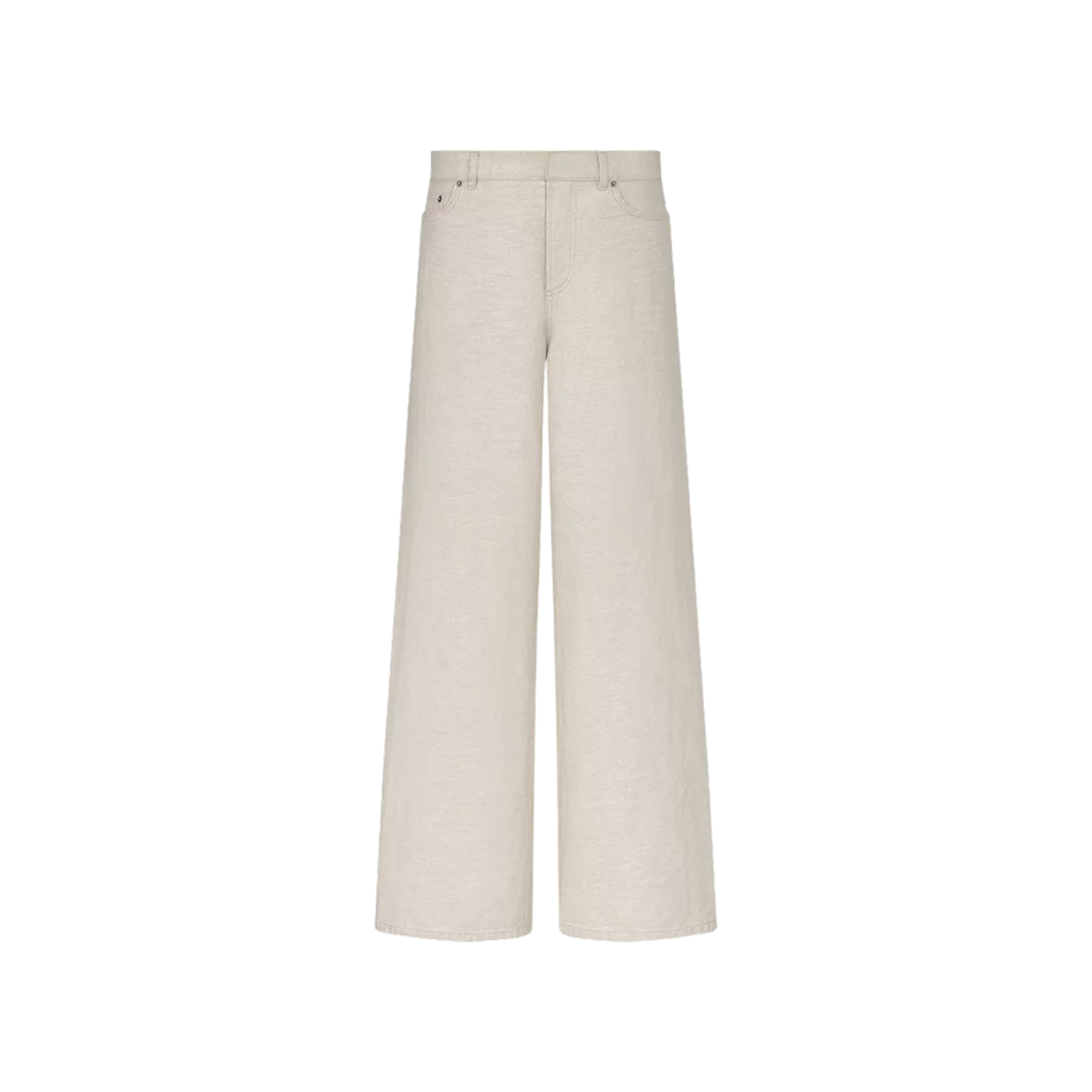 542P05A3078-0400 (W) Dior 8 Flared Cotton Linen Jeans Ecru