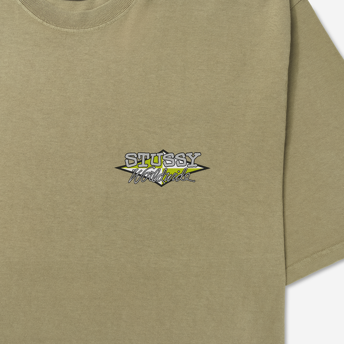 스투시 월드와이드 다이아몬드 티셔츠 피그먼트 다이드 엘름(Stussy Worldwide Diamond T-Shirt Pigment Dyed Elm) - 4