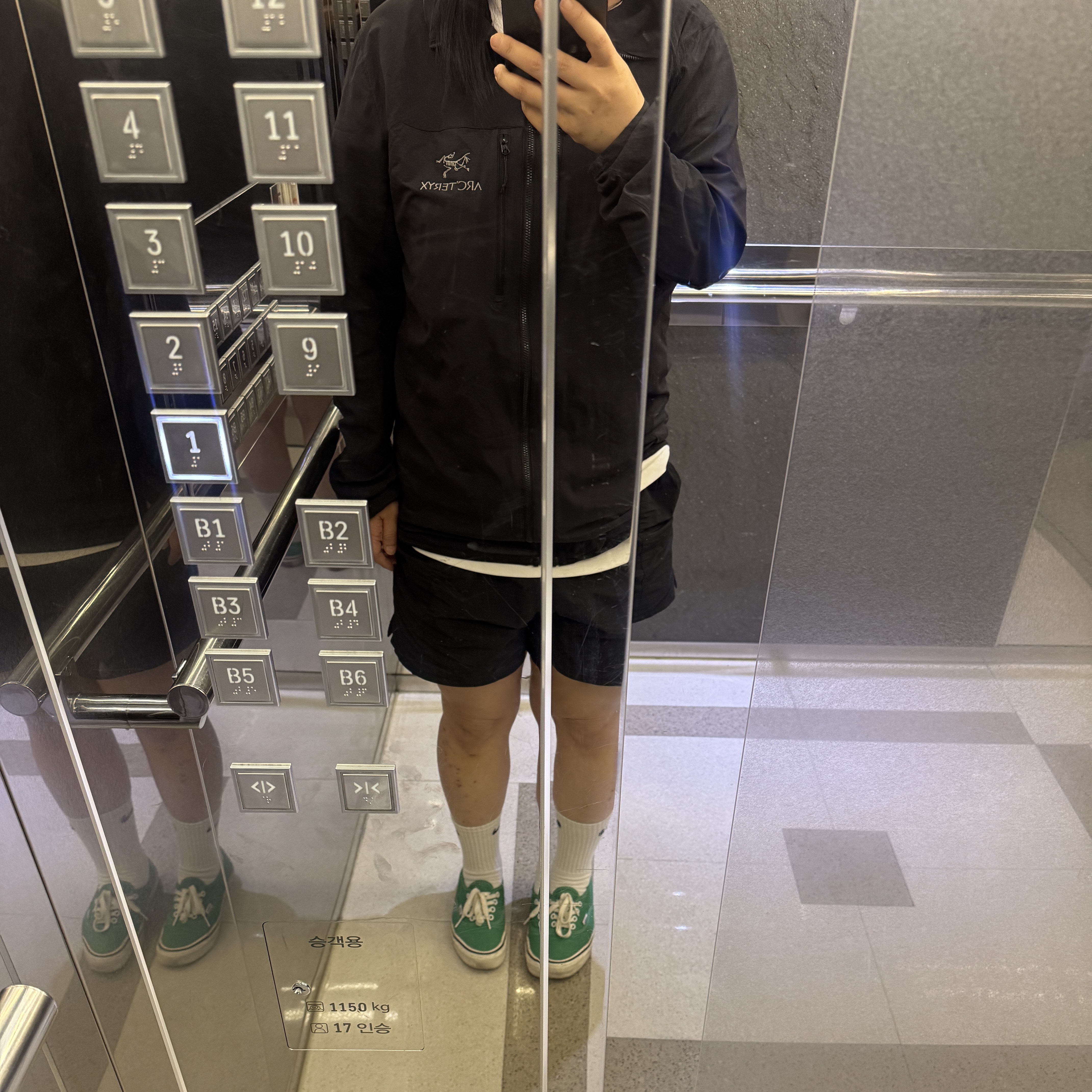 Arc'teryx Squamish Hoody Black, Vans Authentic 44 DX Anaheim Factory Emerald Green 착용 스타일