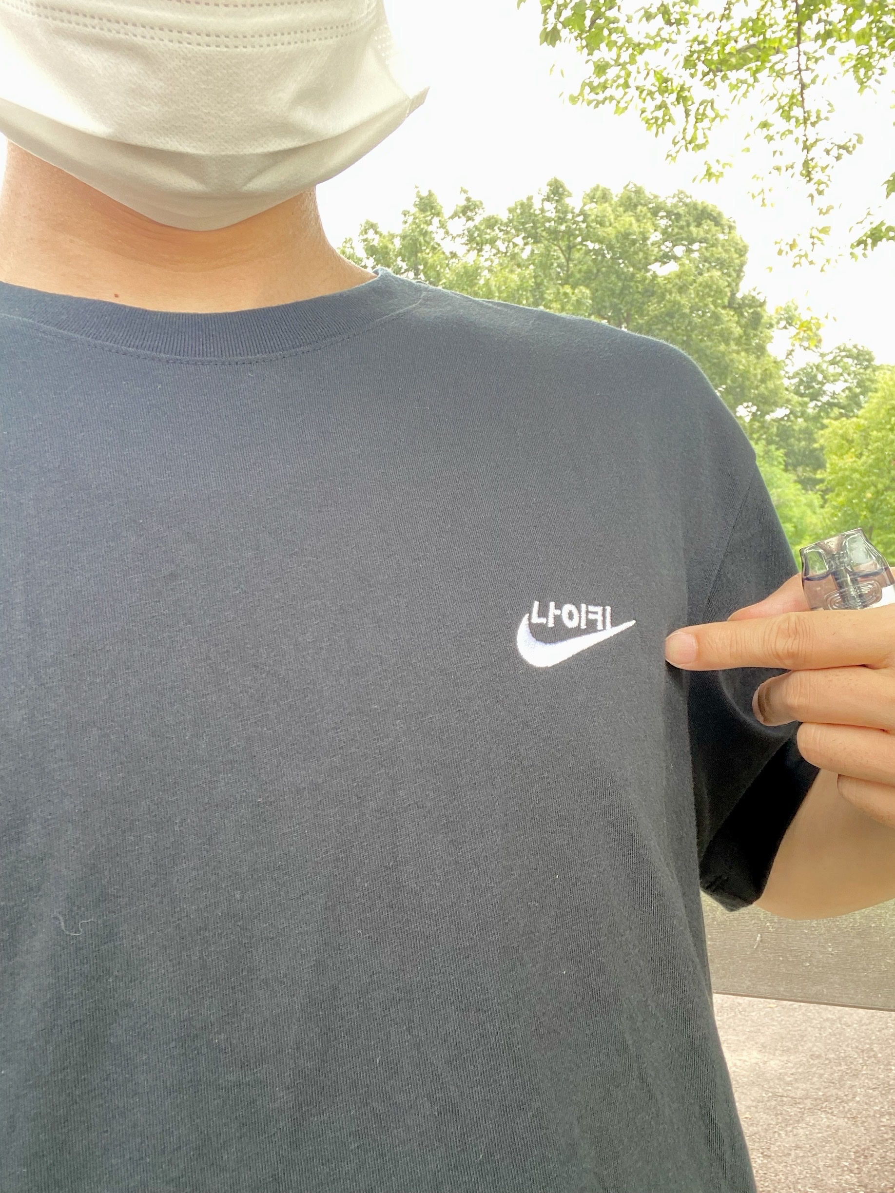 Nike Hangul T-Shirt Black 착용 스타일