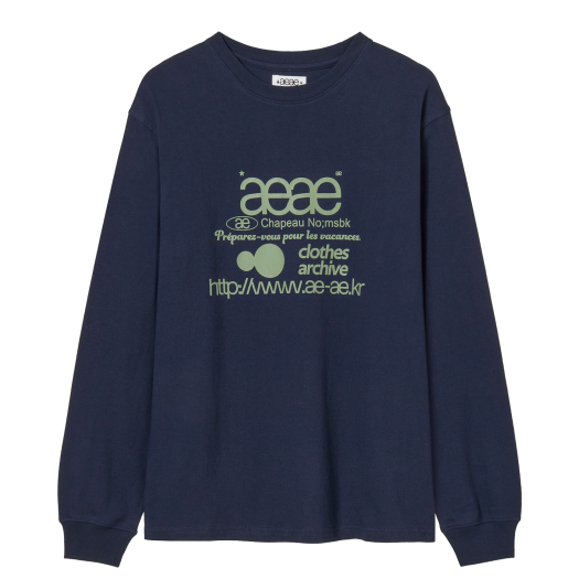AE44FULS003NVY AEAE Web Logo L/S Navy
