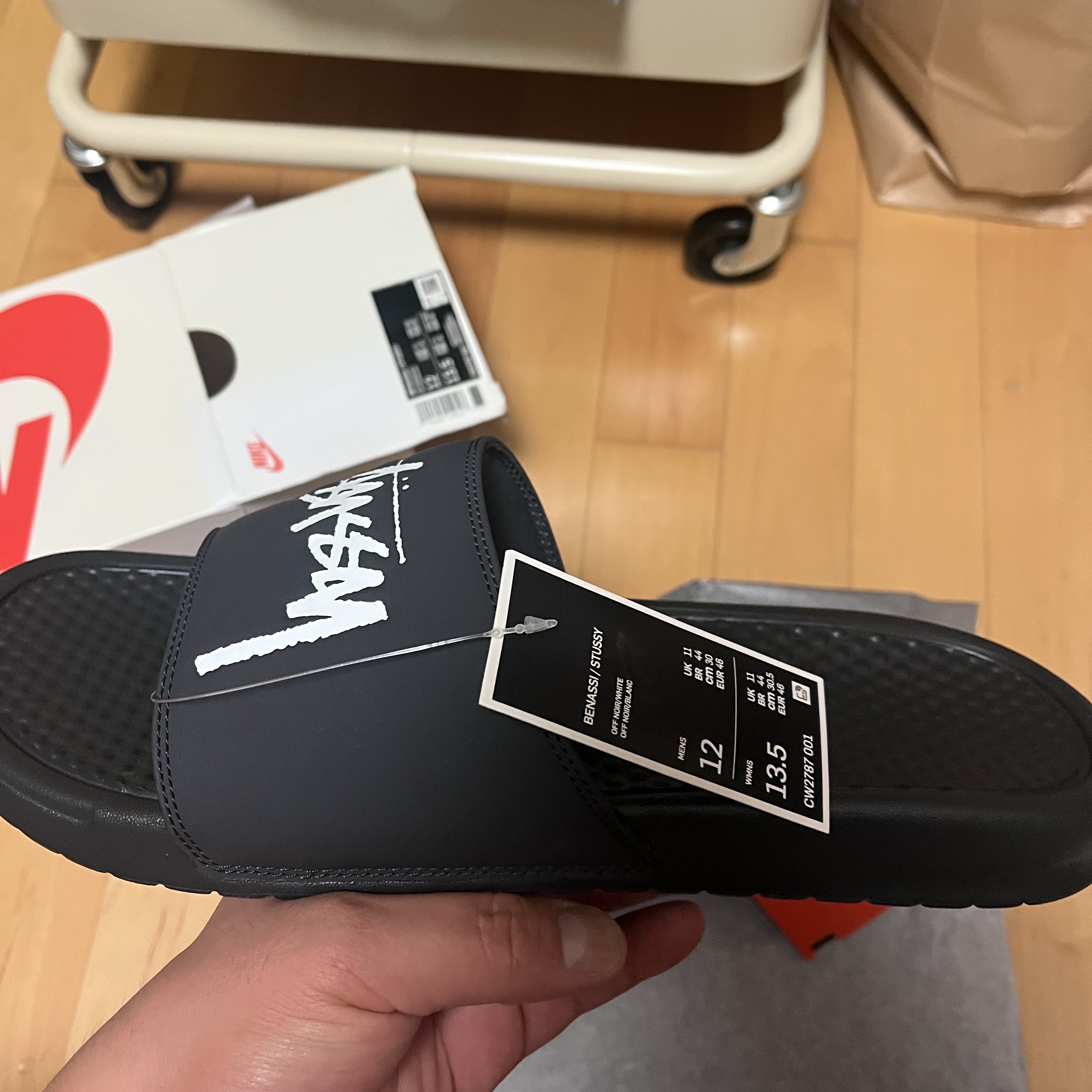 Nike x Stussy Benassi Slide Off Noir 착용 스타일
