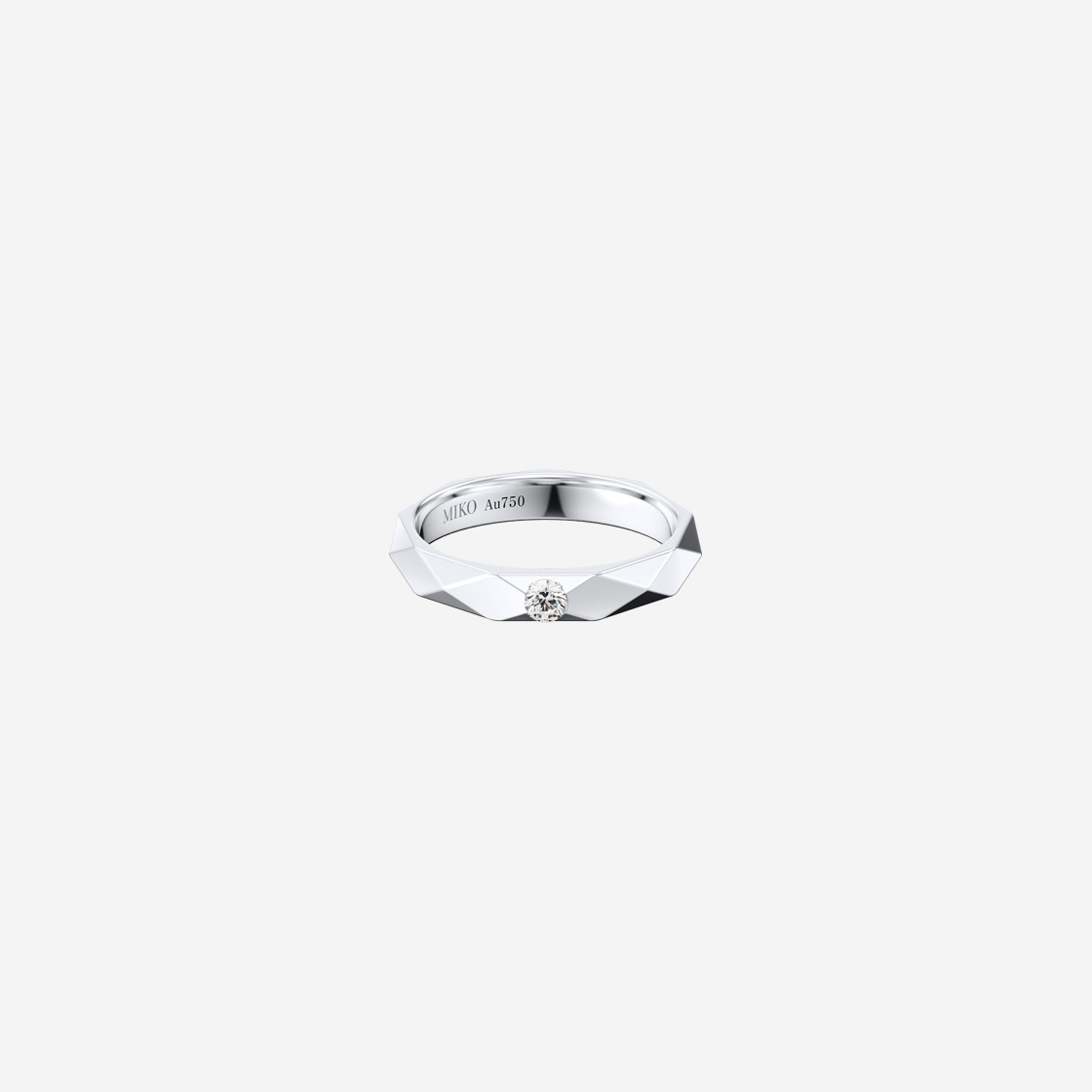 미꼬 앙상블 웨딩 밴드 0.1캐럿 화이트 골드(Miko Ensemble Wedding Band 0.1ct White Gold)