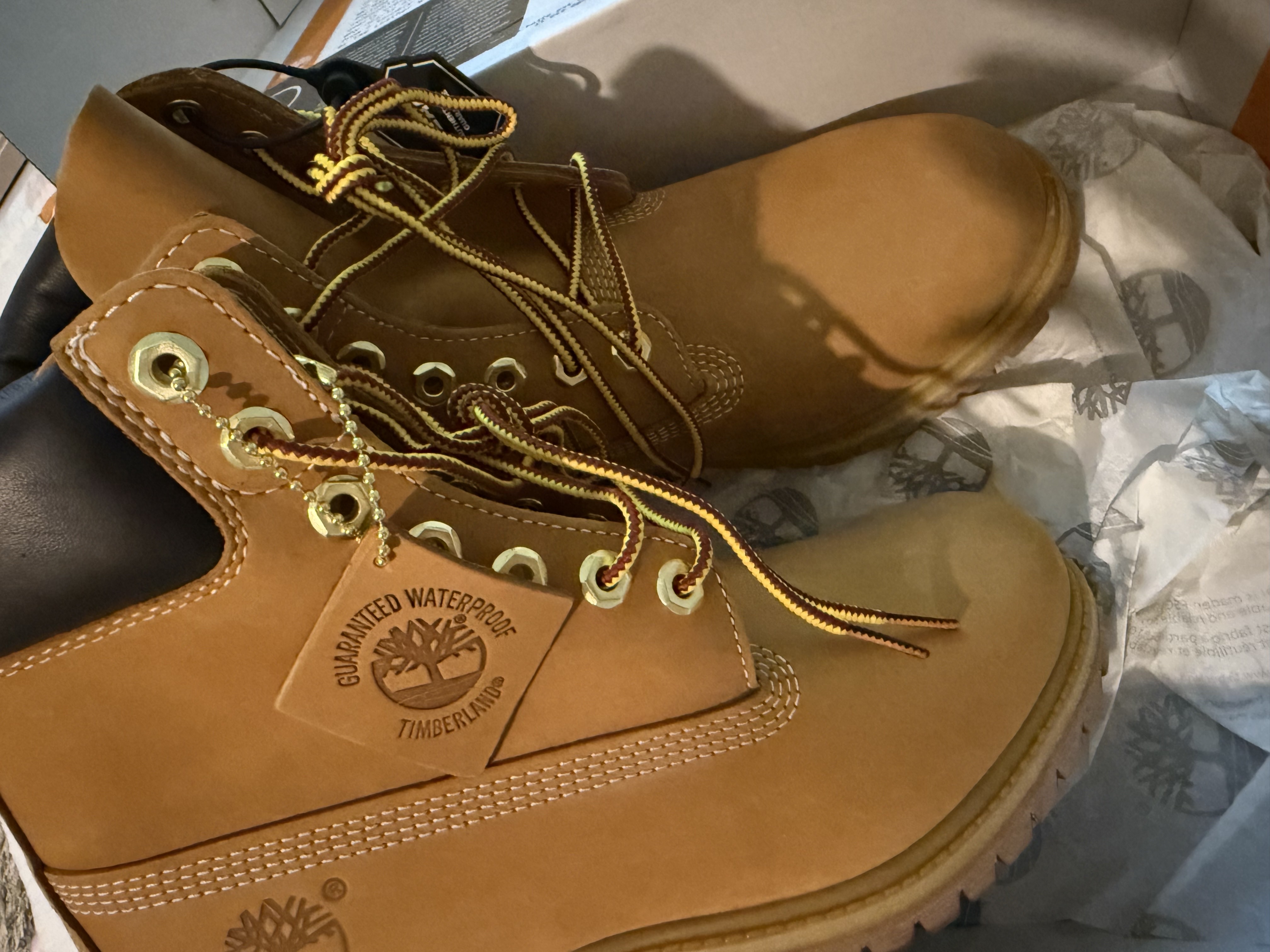 Timberland Premium 6 inch Waterproof Boot Wheat Nubuck - Wide 착용 스타일 - 3