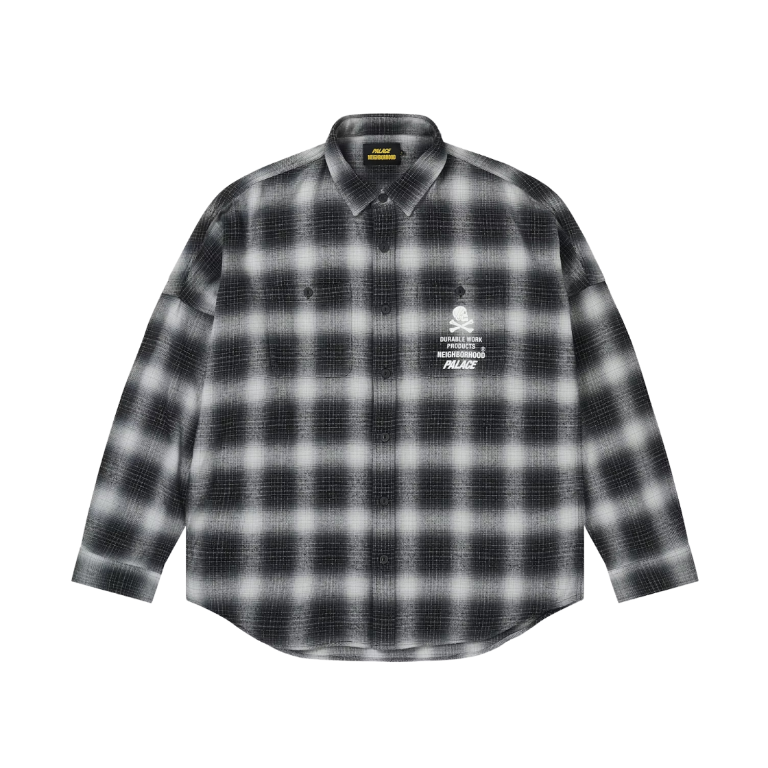 팔라스 x 네이버후드 셔츠 그레이 옴브레 플레이드 - 25FW(Palace x Neighborhood Shirt Grey Ombre Plaid - 25FW)