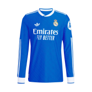 Adidas Real Madrid 2025/26 3rd Authentic Long Sleeve Jersey Blue Bird - US Sizing (Non Marking Ver.)