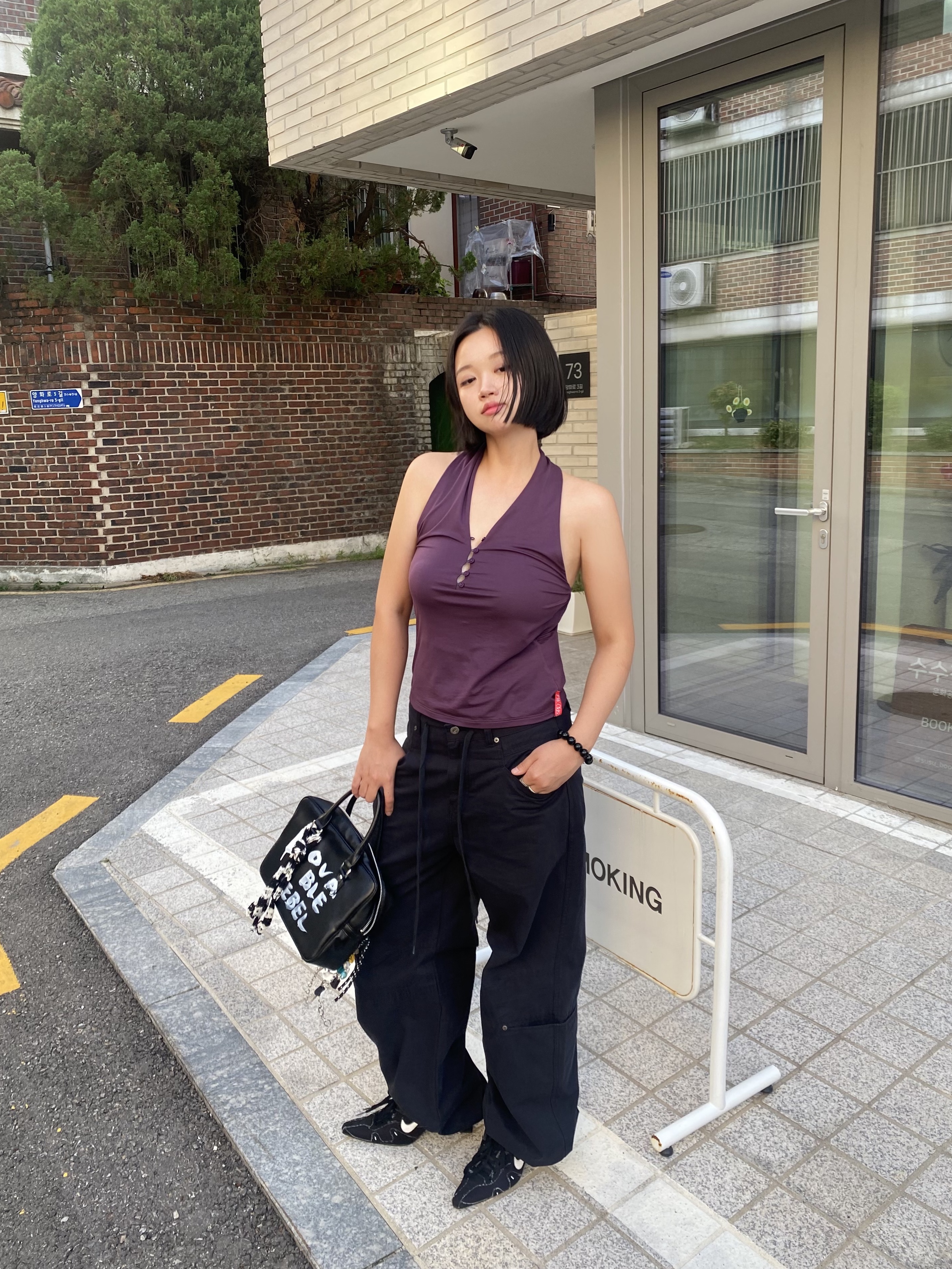 Comme des Garcons Girl Paint Bag Black 착용 스타일