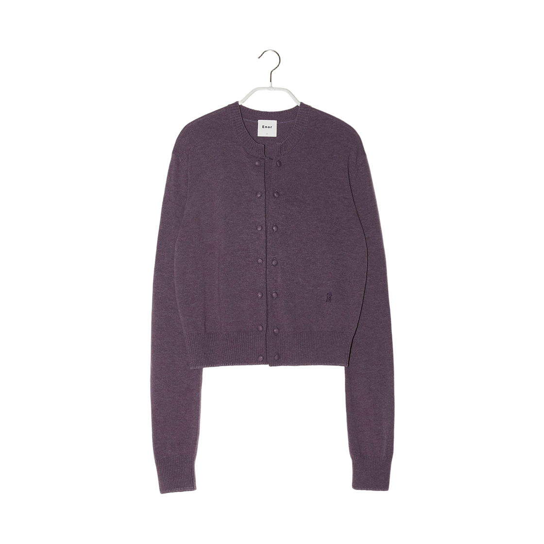 BEFWKN006PU Enor Women Double Button Knit Purple