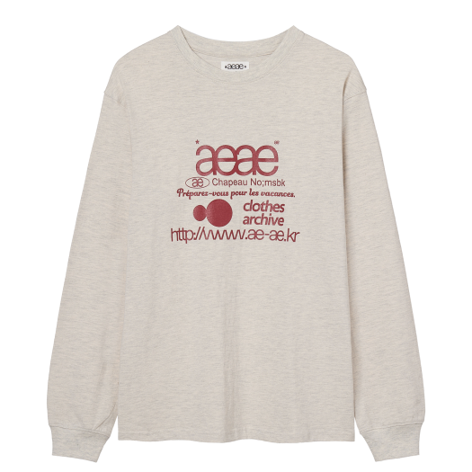 AE44FULS003OAT AEAE Web Logo L/S Oatmeal