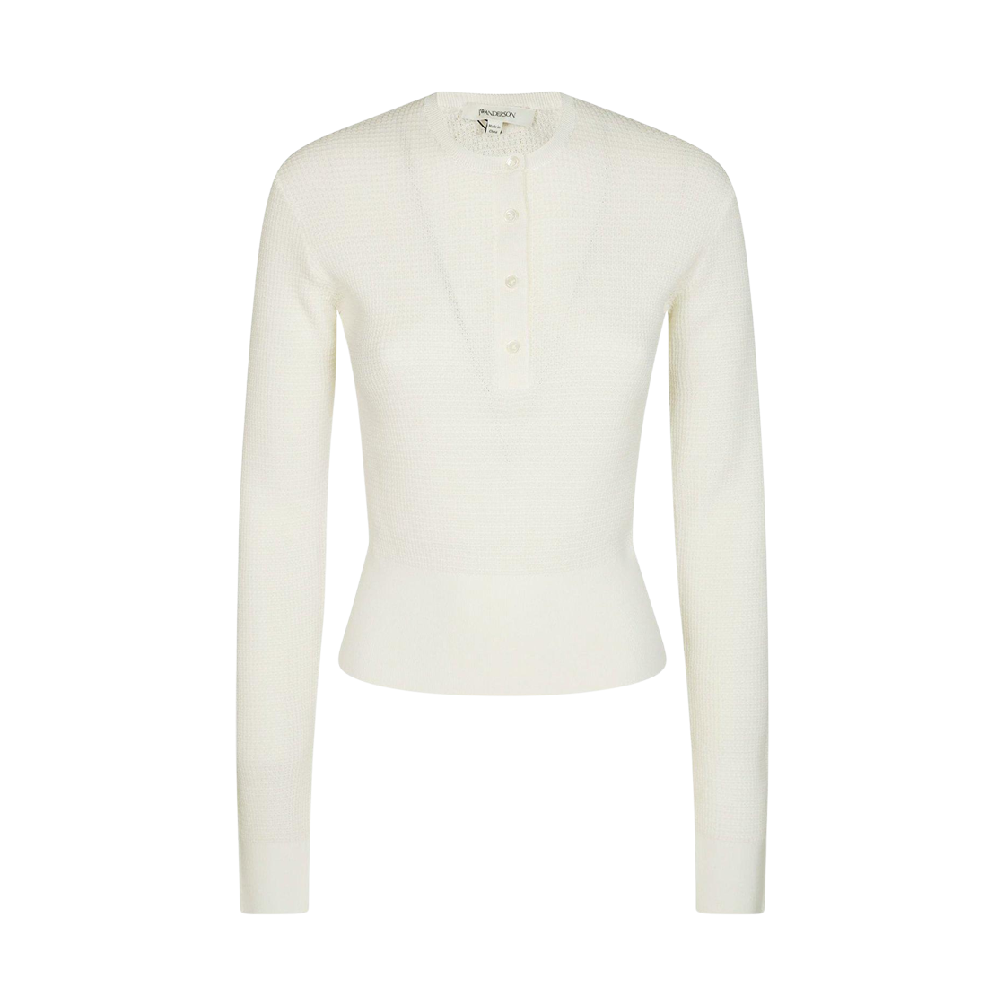 KW1417YN0432002 (W) JW Anderson Henley Neck Top Off White