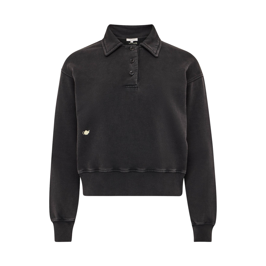 (W) JW 앤더슨 폴로 스웨트셔츠 워시드 블랙((W) JW Anderson Polo Sweatshirt Washed Black)