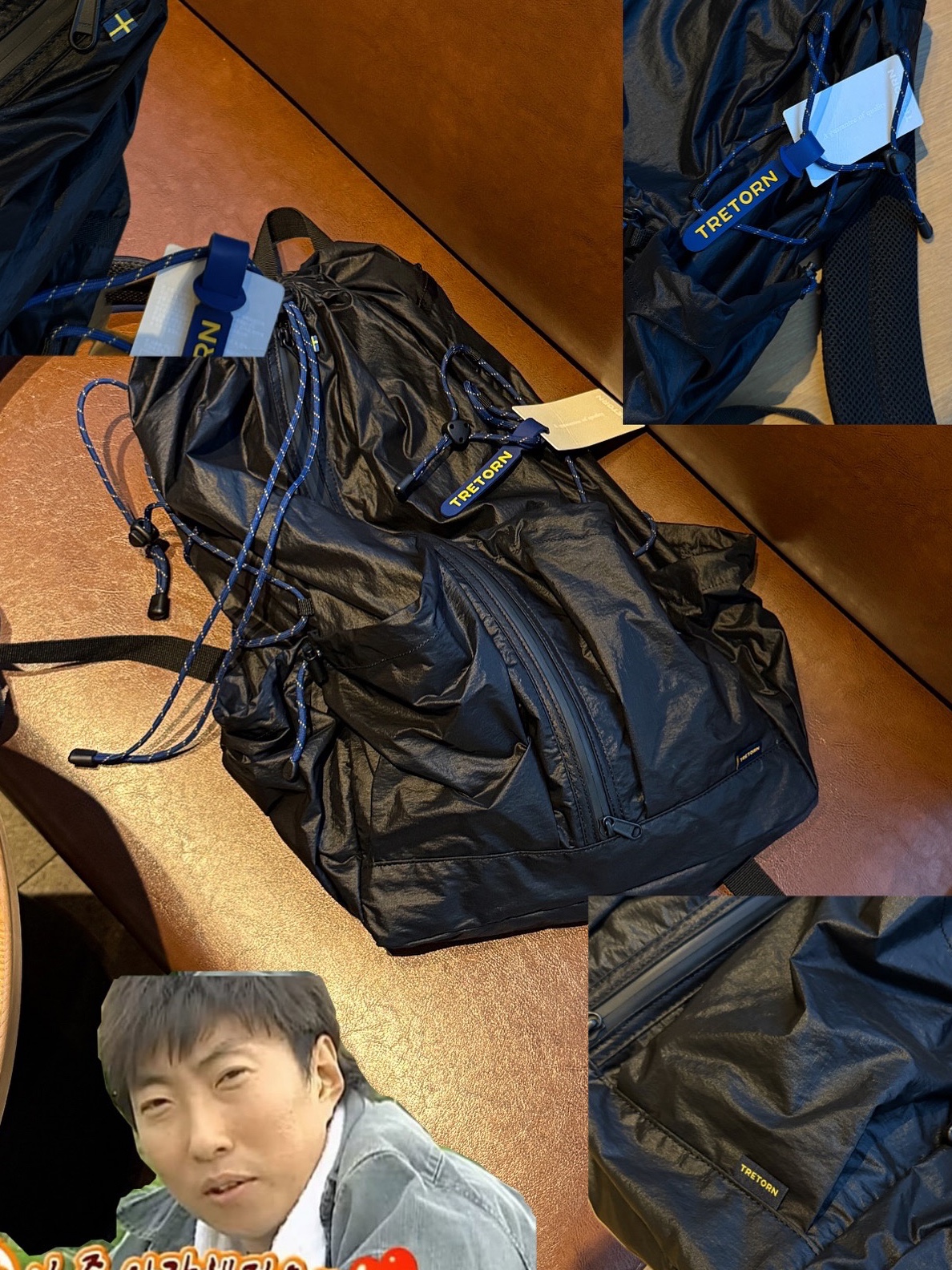 Tretorn Nylon Rip Backpack Black 착용 스타일 - 8