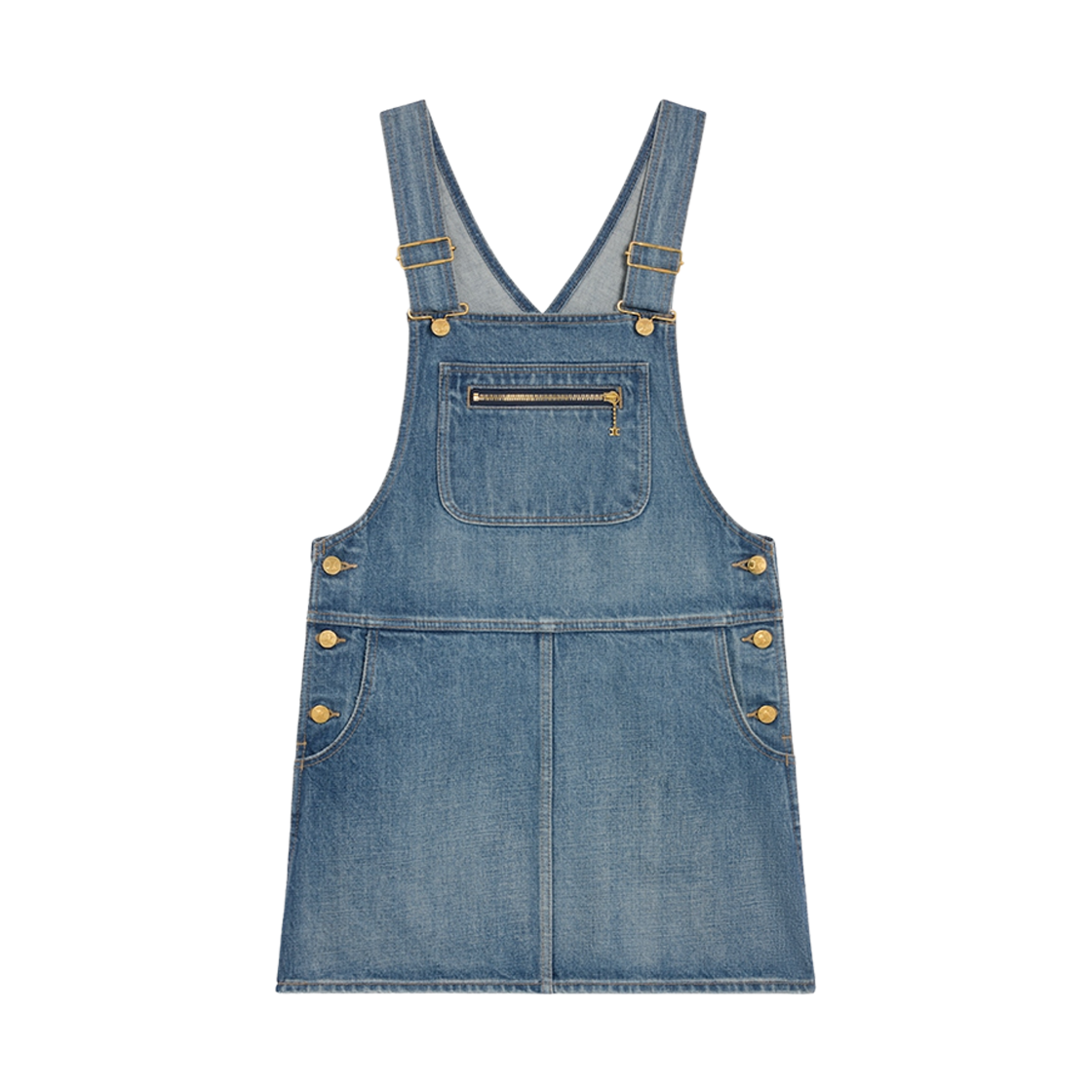 (W) 셀린느 덩가리 미니 드레스 유니온 워시 데님 유니온 워시((W) Celine Dungarees Mini Dress in Union Wash Denim Union Wash) - 1