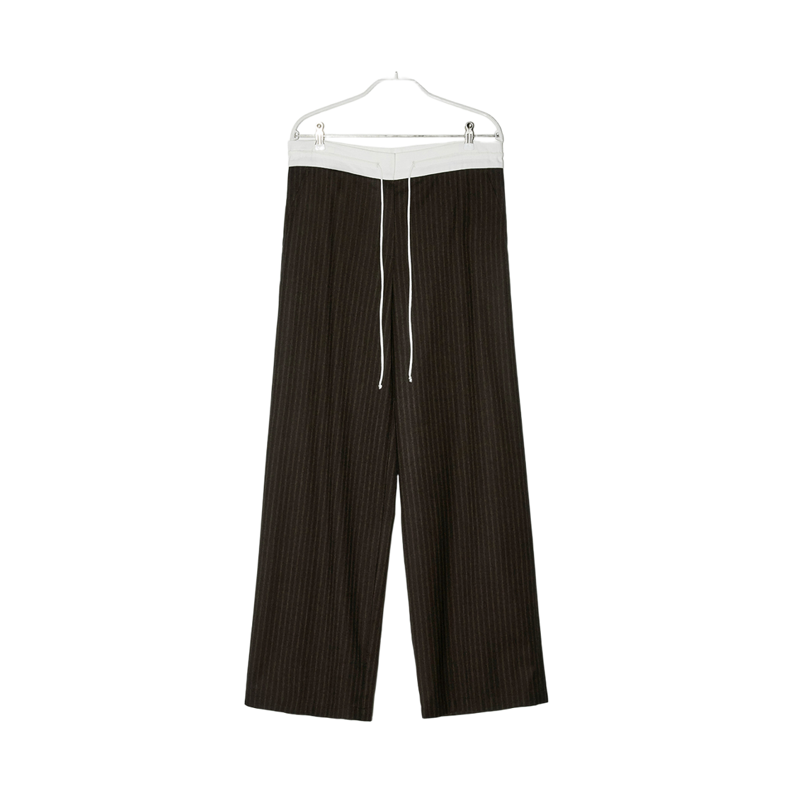 BEFWPT004BR Enor Women Waist Contrast Stripe Pants  Brown