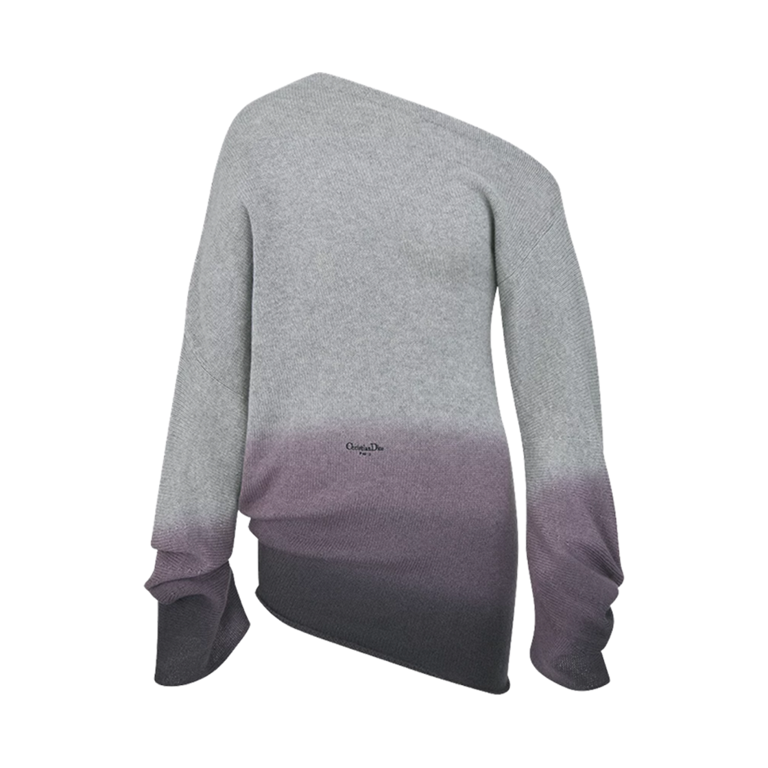 544S38A0043-8847 (W) Dior Oversized Asymmetric Sweater Grey Violet Gradient