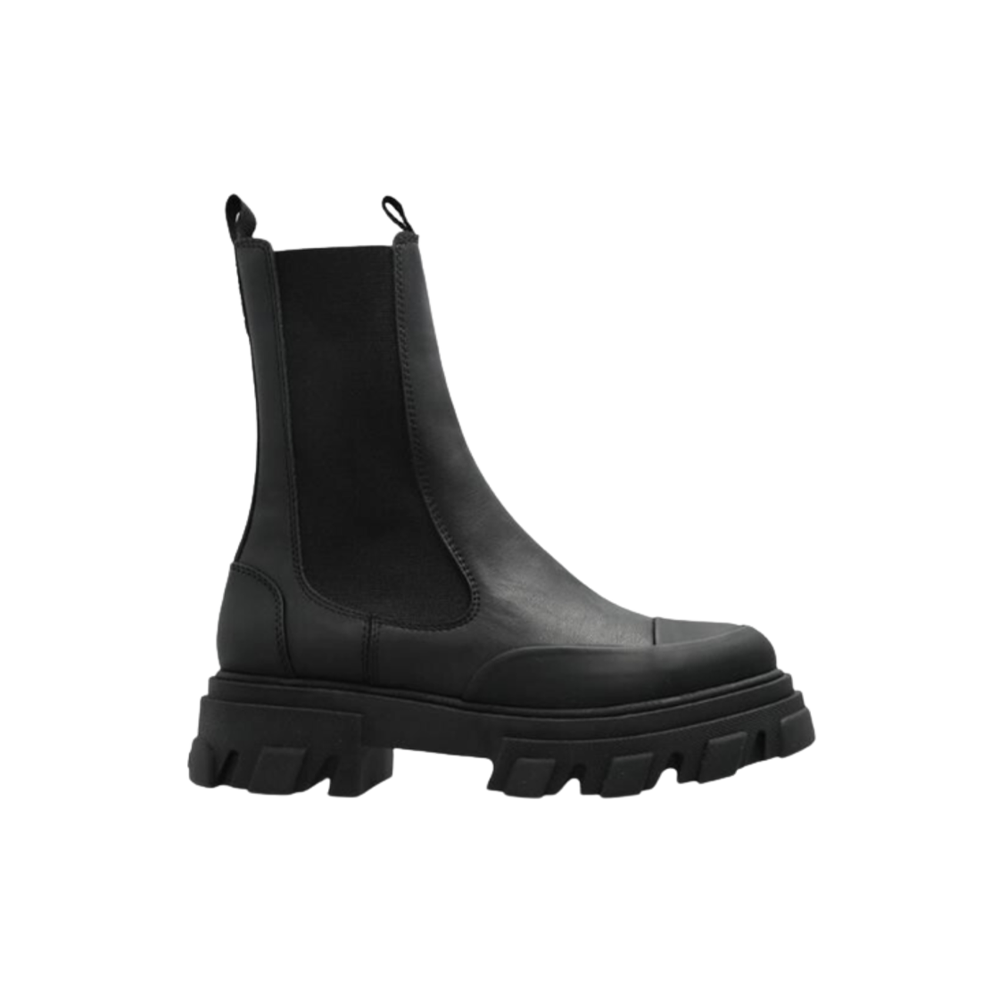 (W) 가니 클리티드 첼시 부츠 블랙((W) Ganni Cleated Chelsea Boots Black)