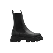 (W) Ganni Cleated Chelsea Boots Black