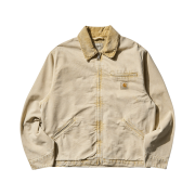 Carhartt WIP OG Detroit Dearborn Canvas Jacket Dusty H Brown Chalk Wash