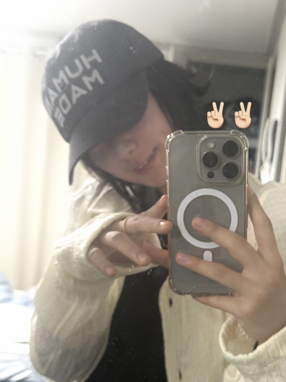 Human Made 5 Panel Nylon Cap Charcoal 착용 스타일