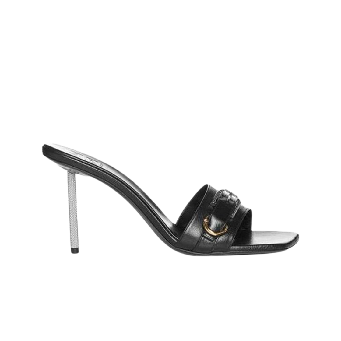 (W) 지방시 부아유 버클 스트랩 레더 뮬 블랙((W) Givenchy Voyou Buckle Strap Leather Mule Black)
