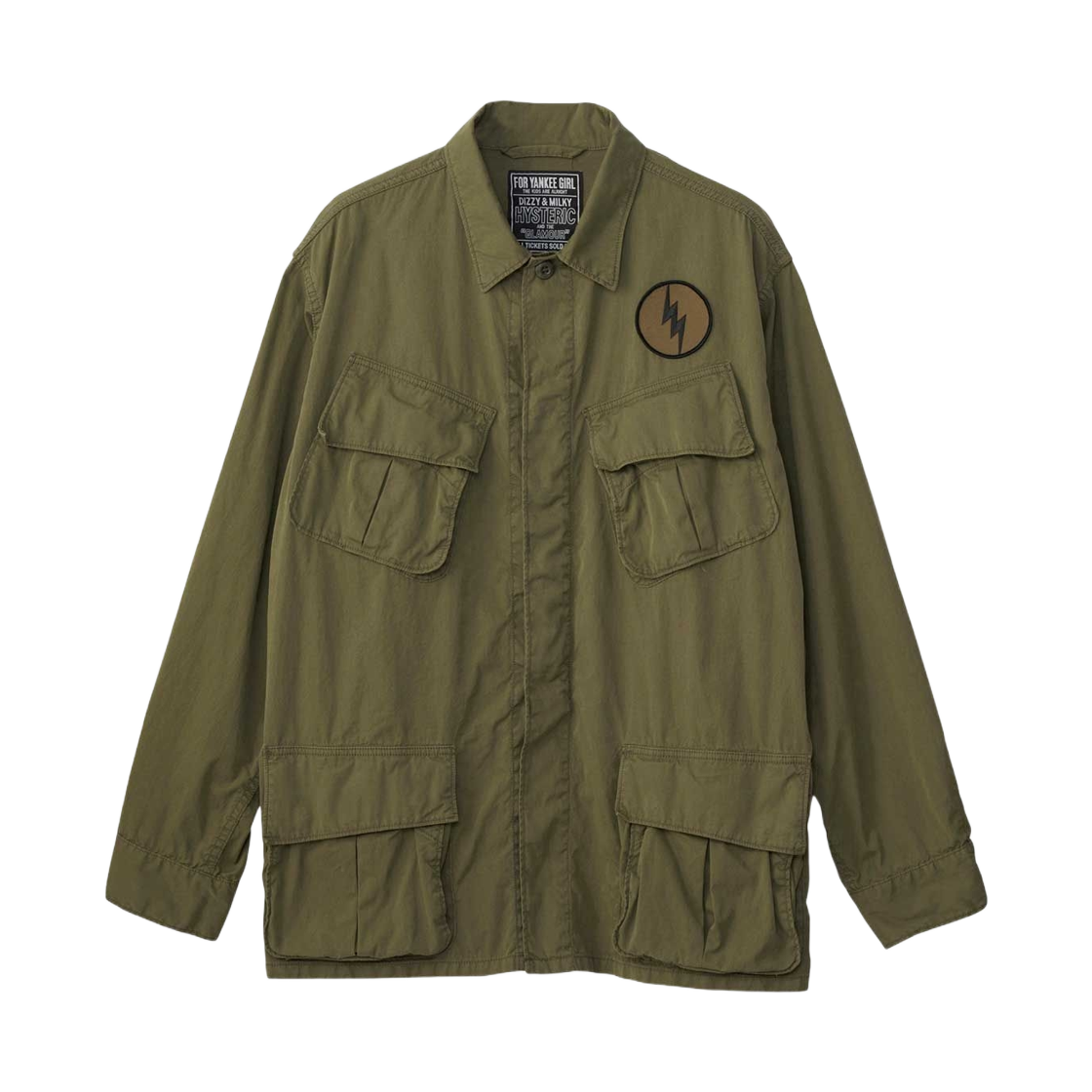 히스테릭 글래머 HG1963 퍼티그 셔츠 카키(Hysteric Glamour HG1963 Fatigue Shirt Khaki) - 1