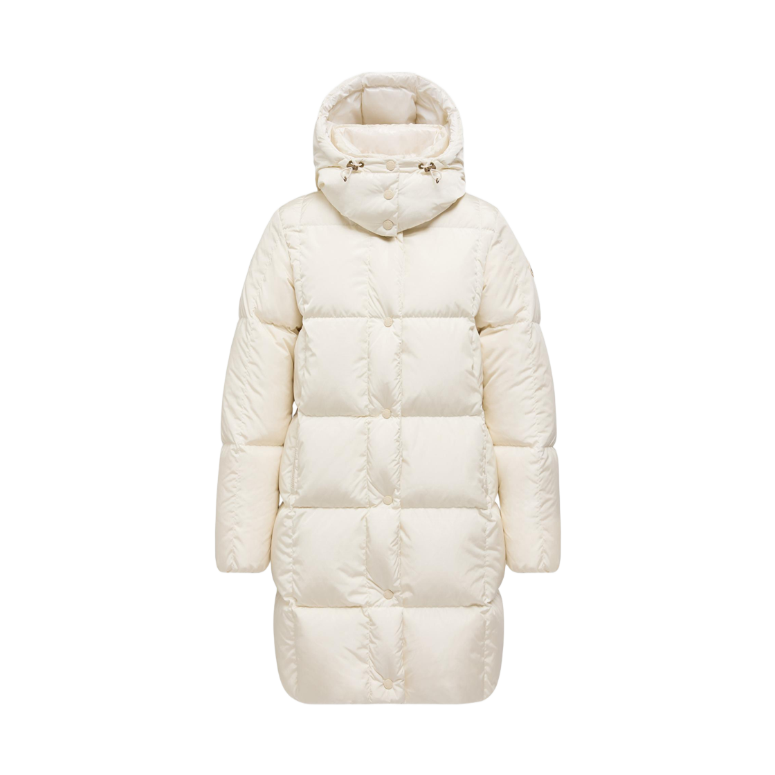 (W) 몽클레르 리트 스퀘어 퀼티드 후드 롱 다운 자켓 화이트 - 25FW((W) Moncler Litte Square Quilted Hooded Long Down Jacket White - 25FW) - 1