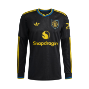 Adidas Manchester United 2025/26 3rd Long Sleeve Jersey Black - US Sizing (Non Marking Ver.)