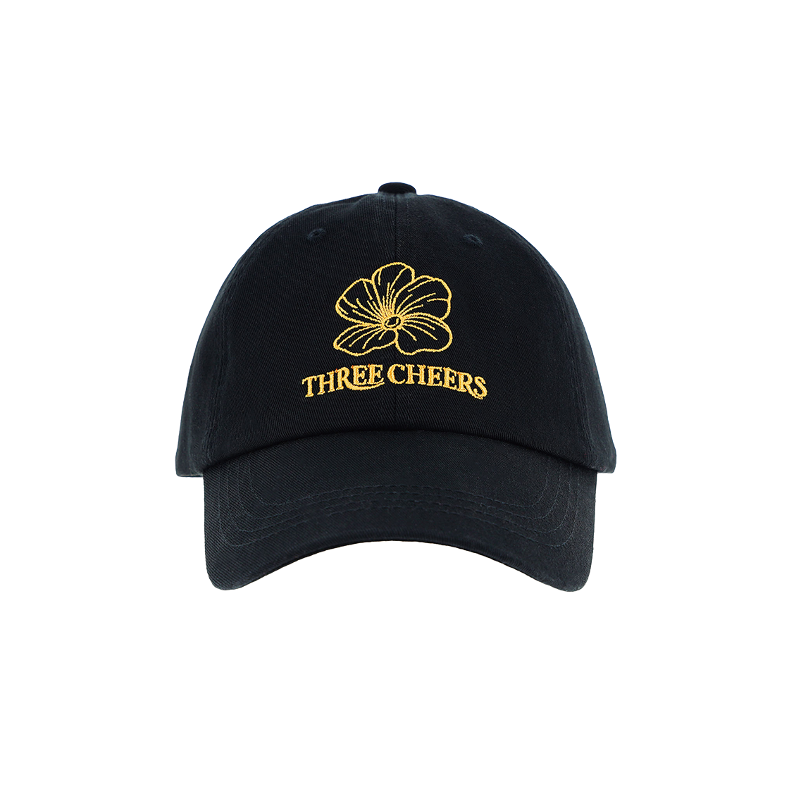쓰리치얼스 플라워 로고 볼캡 블랙(Threecheers Flower Logo Ballcap Black)