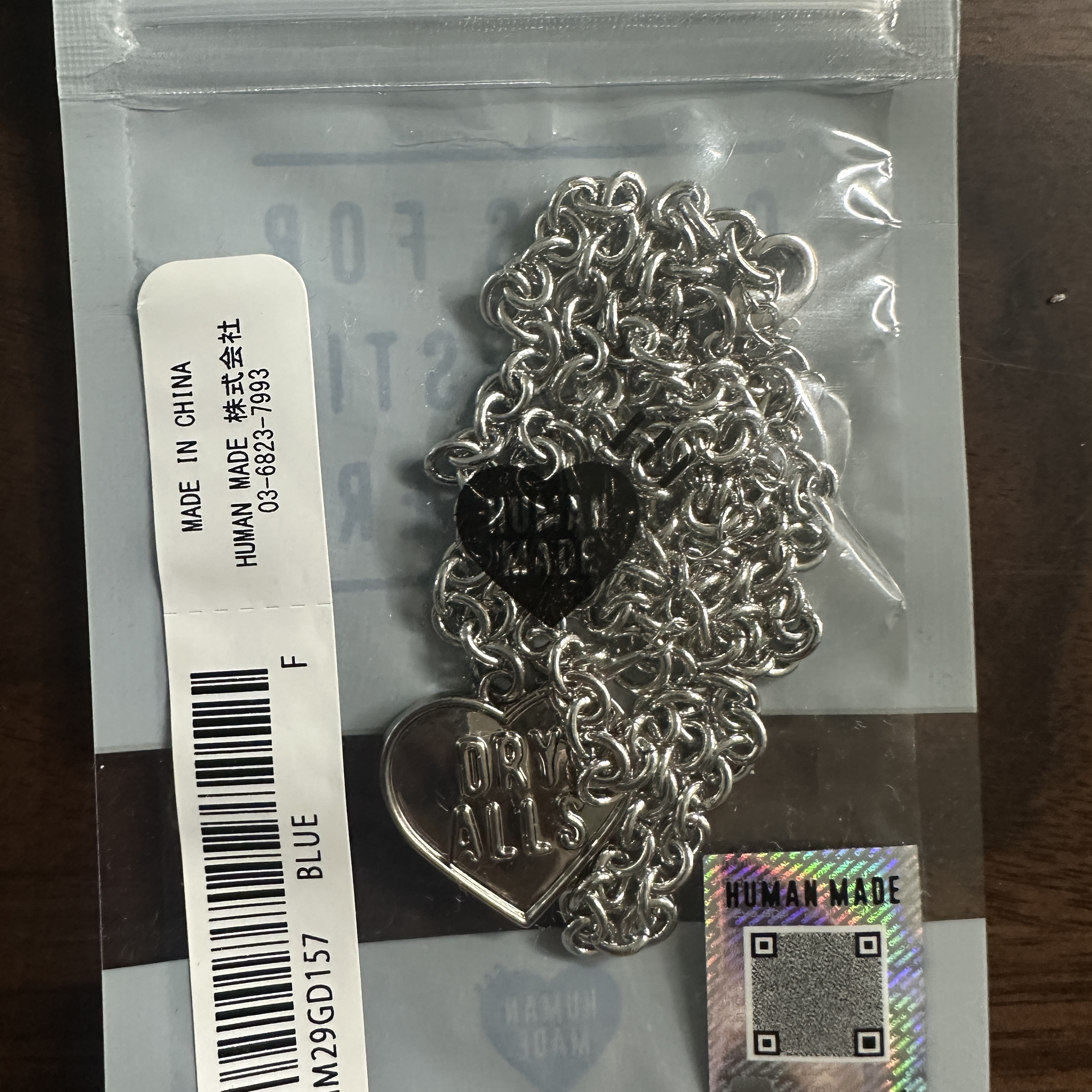 Human Made Heart Necklace Blue 착용 스타일 - 2