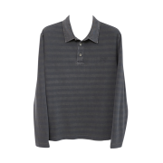 Hatchingroom VTG Stripe Polo T-Shirt Dyed Grey