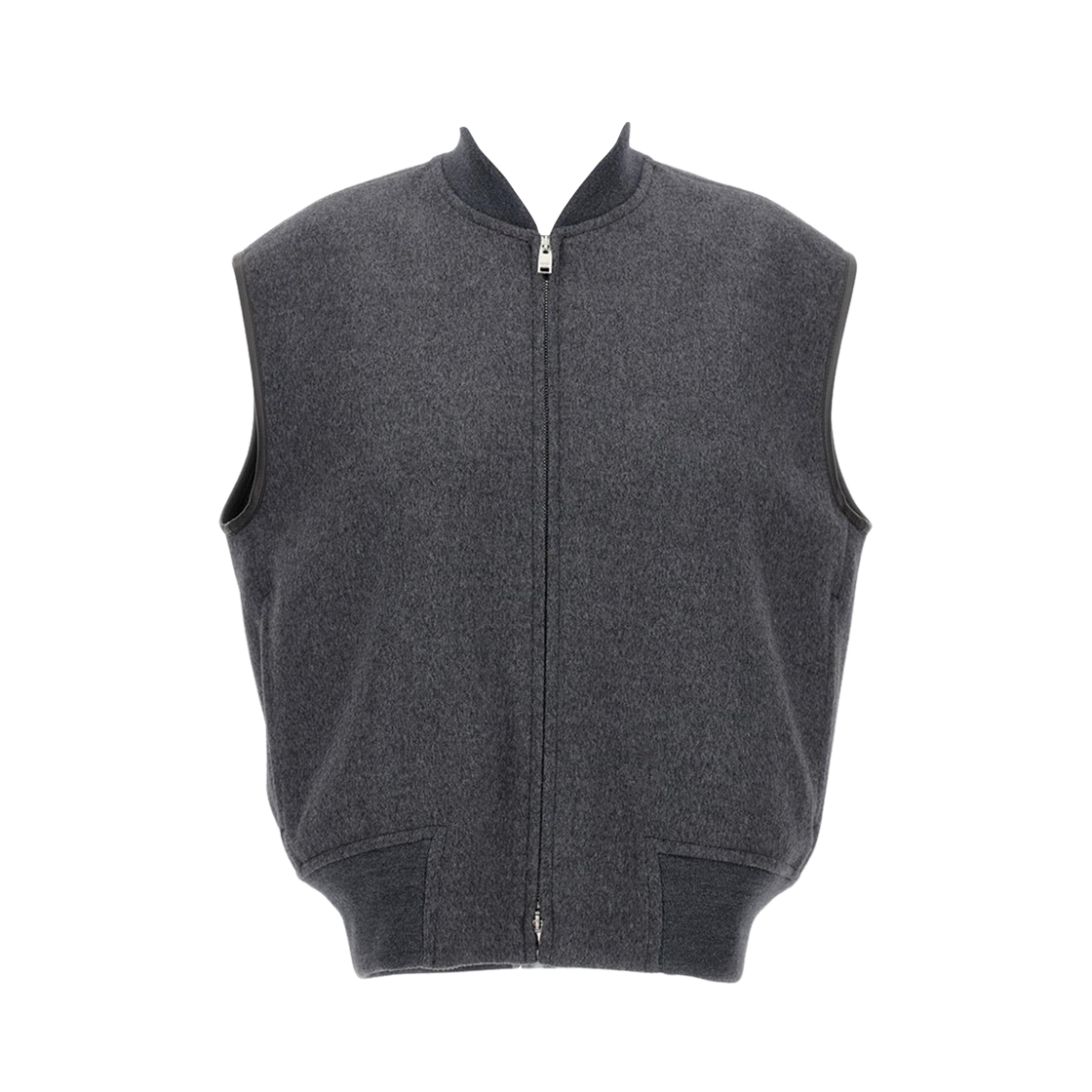 (W) 보테가 베네타 더블 페이스 울 길렛 차콜 멜란지((W) Bottega Veneta Double Face Wool Gilet Charcoal Melange)