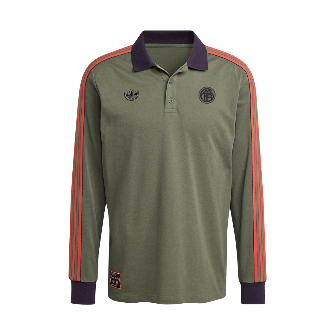 아디다스 FC 바이에른 뮌헨 테라스 아이콘 롱슬리브 폴로 셔츠 베이스 그린 - KR 사이즈(Adidas FC Bayern Munchen Terrace Icon Long Sleeve Polo Shirt Base Green - KR Sizing)