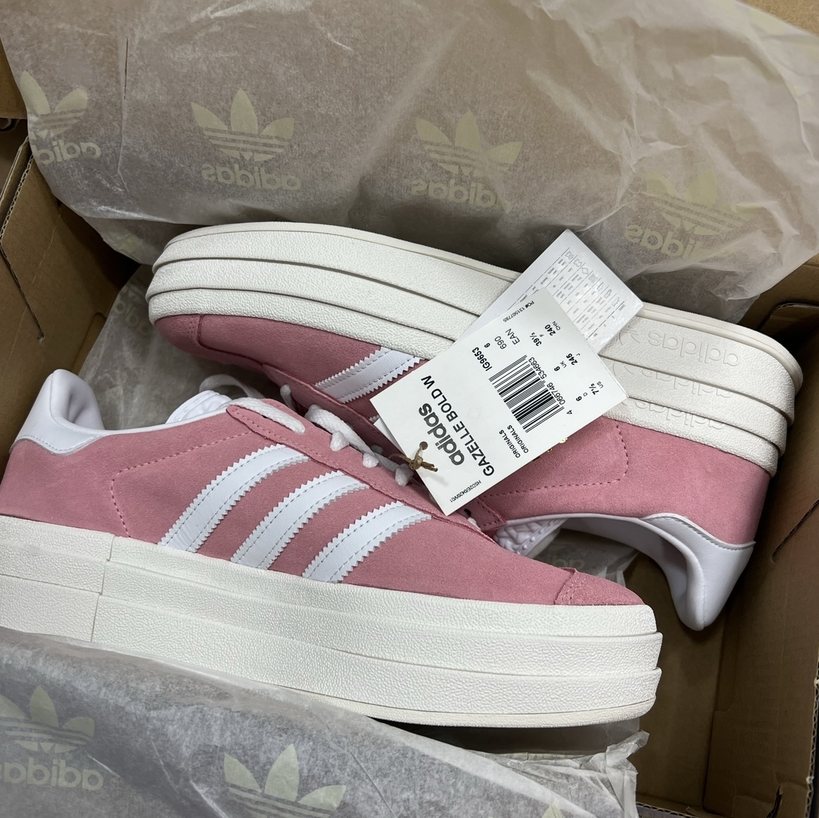 (W) Adidas Gazelle Bold Super Pop 착용 스타일