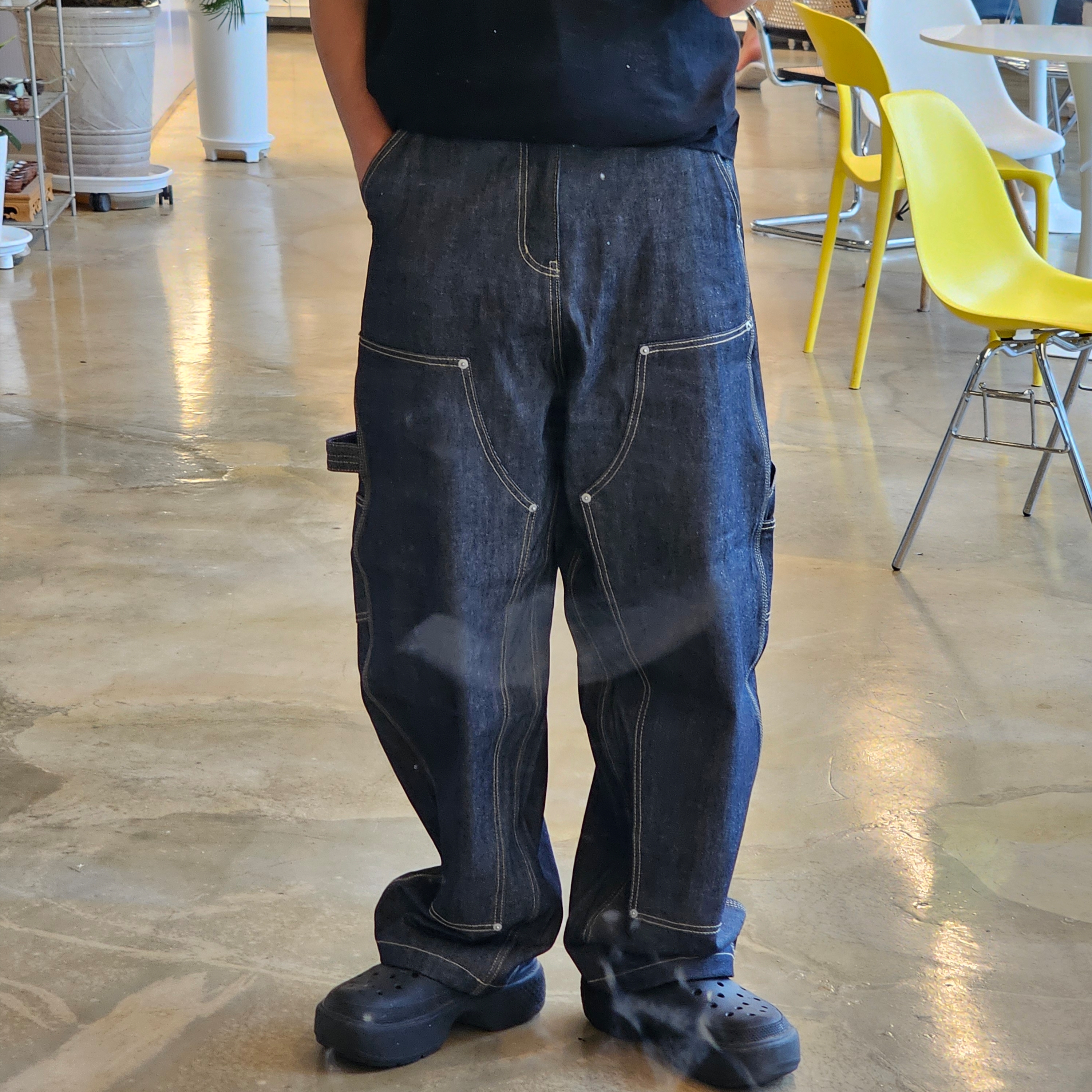 GRAILZ x KOIN SEOUL Carpenter Raw Denim Pants Indigo 착용 스타일