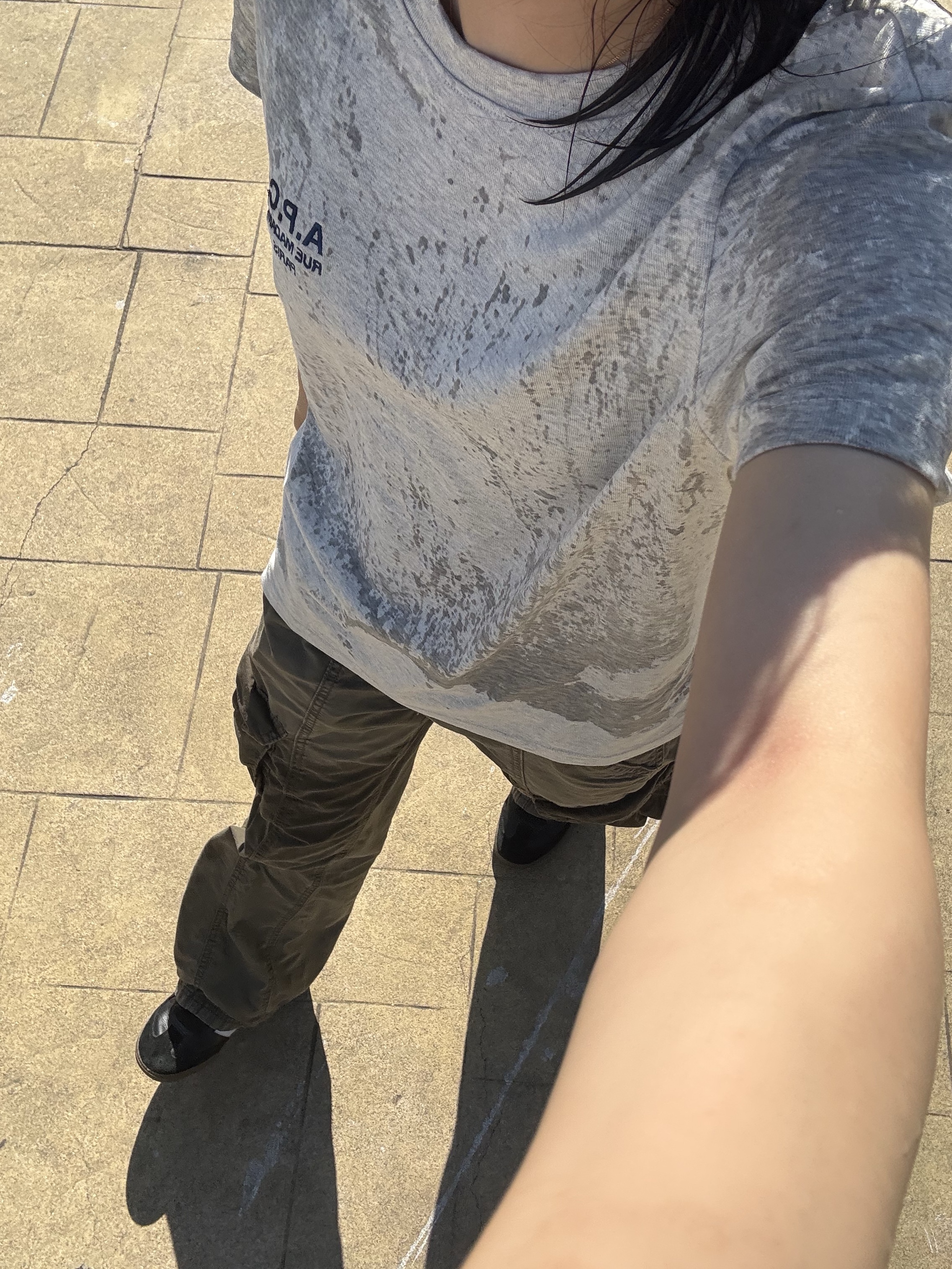 (W) A.P.C. Denise T-Shirt Grey 착용 스타일 - 2