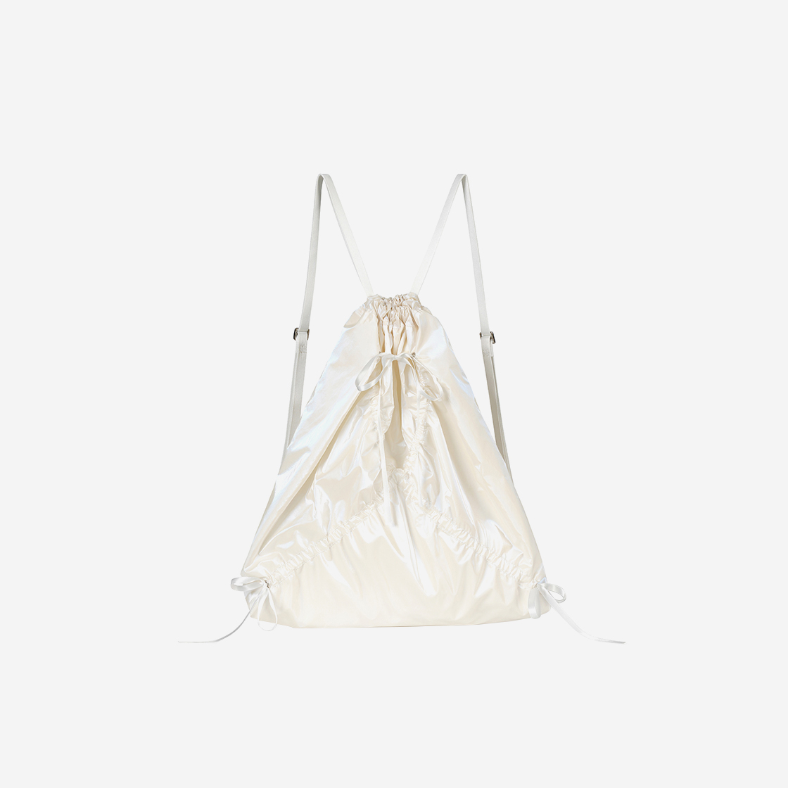 페넥 리본 스트링 백 펄 아이보리(Fennec Ribbon String Bag Pearl Ivory)