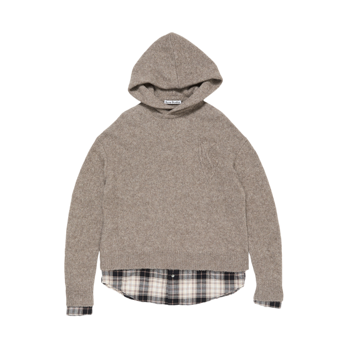 (W) 아크네 스튜디오 레이어드 울 후드 베이지 멜란지((W) Acne Studios Layered Wool Hoodie Beige Melange) - 1