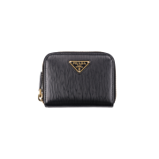 Prada Vitello Move Leather Coin Purse Wallet Black