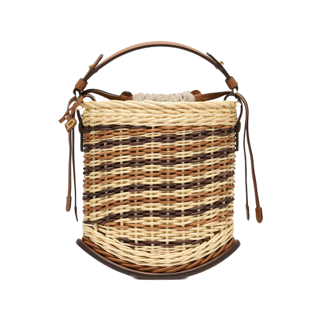 델보 핀 미니 버킷 오시에 위커 내츄럴(Delvaux Pin Mini Bucket Osier Wicker Natural)